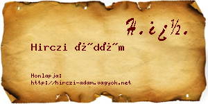 Hirczi Ádám névjegykártya