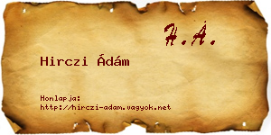 Hirczi Ádám névjegykártya